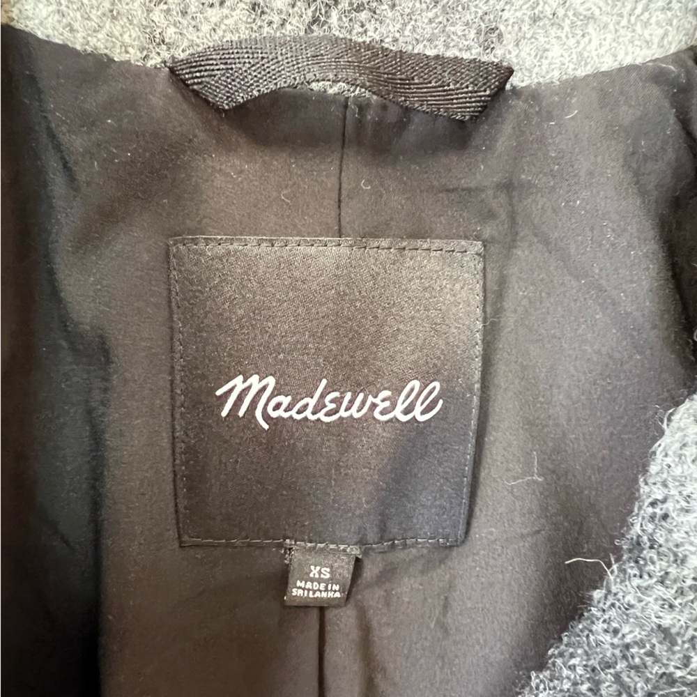 Madewell The Oversized Dorset Blazer Buffalo Check Boiled Wool, Grey/Black, XS - Picture 8 of 13